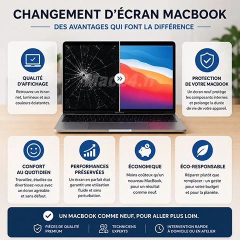 Meilleur prix changement de dalle MacBook Air 2008